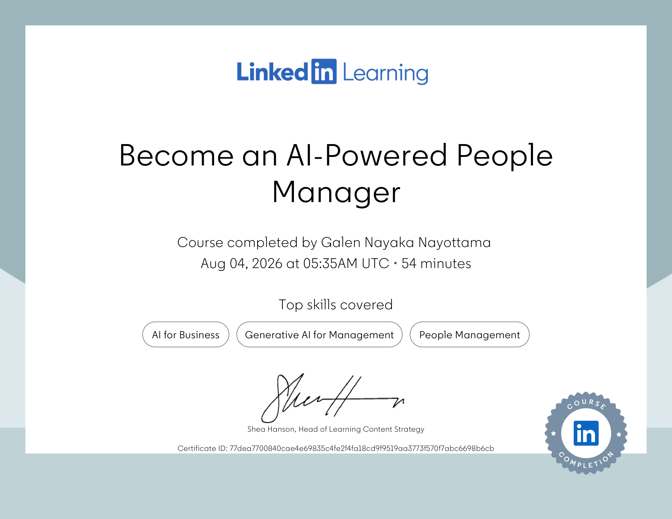 Become an AI-Powered People Manager Certificate